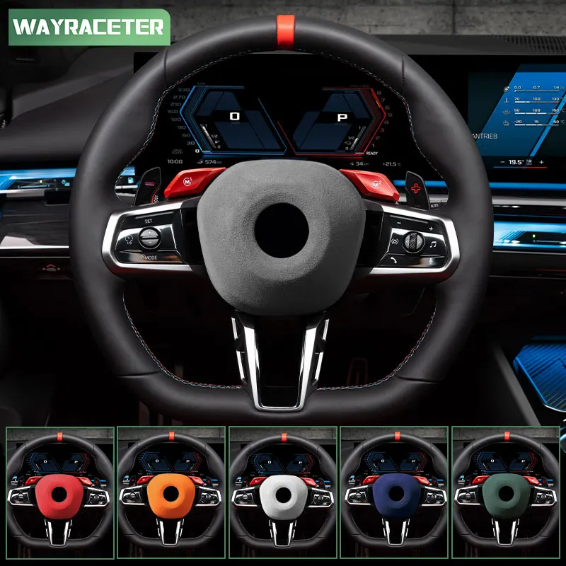

Super Top Italian Suede Car Steering Wheel Airbag Trim Cover For BMW M5 G90 G99 Touring 2025 2026 M Performance Accessories