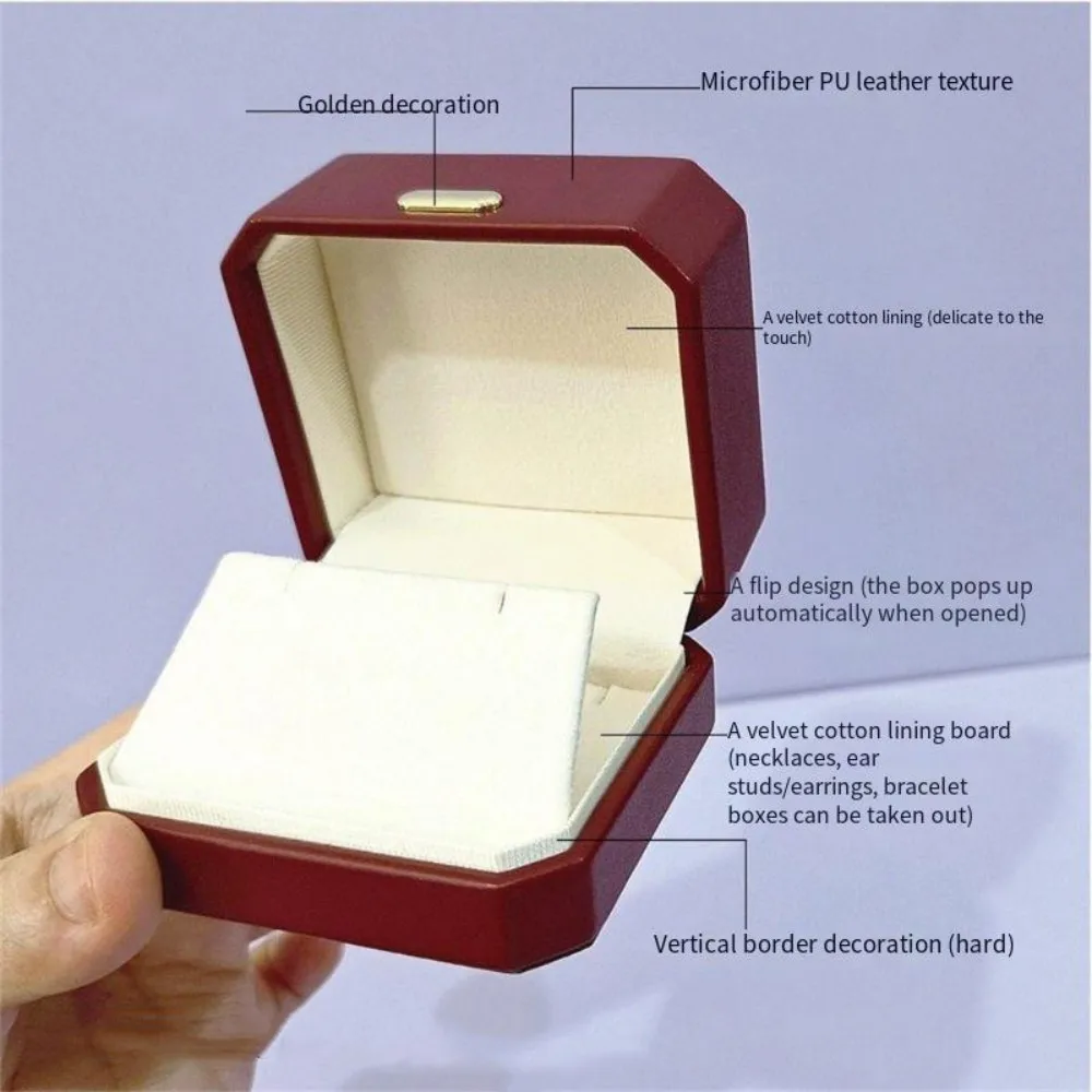

Ретро держатель для колец, импортная подарочная коробка для ювелирных изделий из искусственной кожи, коробка с текстурой кожи, элегантная упаковочная коробка для браслета для путешествий домой