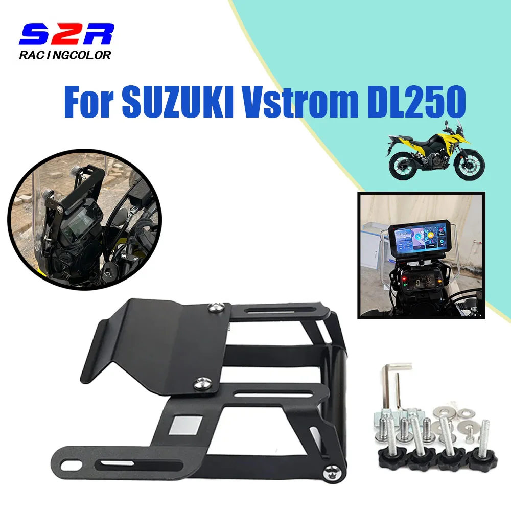 

Accessories Windshield Lifting Adjustment Support Phone Stand GPS Navigation Bracket For SUZUKI Vstrom DL250 V-strom DL 250