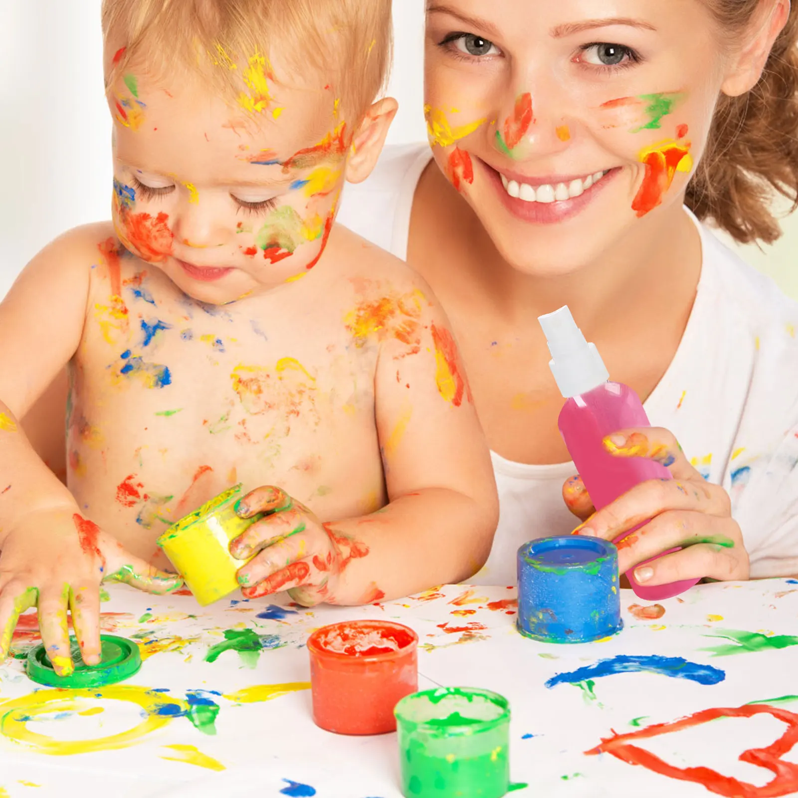 

10Pcs Press Button Pigment Spray Bottles Durable Plastic Art Painting Supplies Portable Reusable Watercolor Pigment Storage