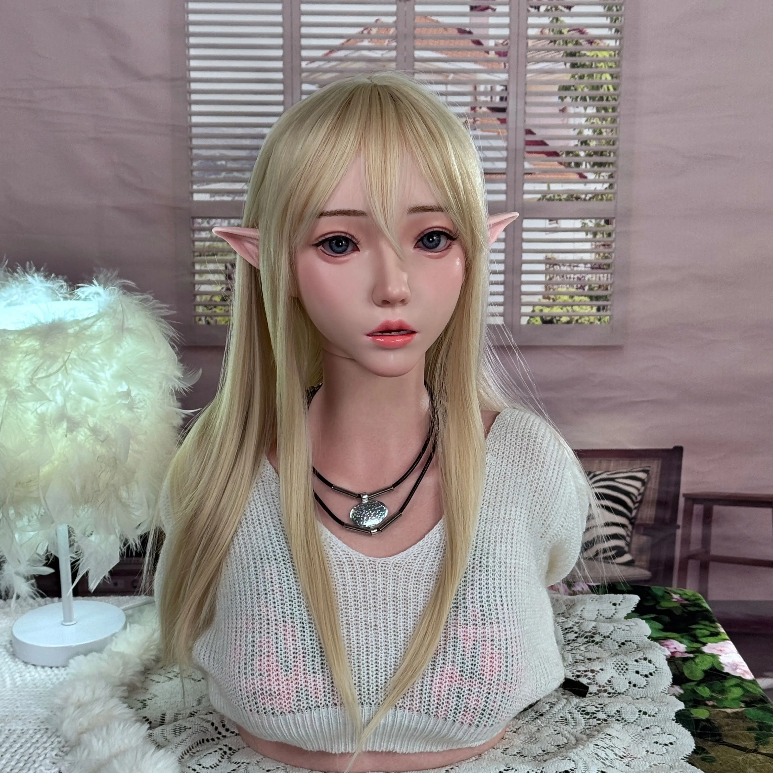 New Silicone Practice Head Beautiful Makeup M16 Screw - Implanted Hair Eyes