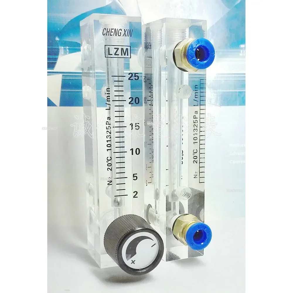 

Nitrogen Flow Meter 0.1-0.4 0.3-3 2-20 2-25LPM LZM-6T N2 Rotameter with Valve 6mm Tube