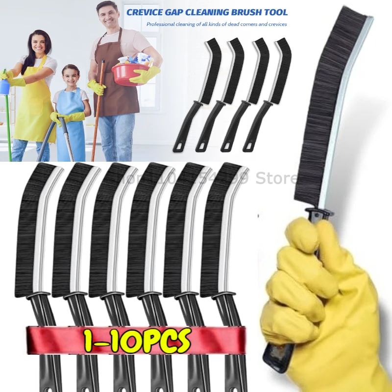 فرشاة التنظيف المنزلية، فرشاة تنظيف الحمام، فرشاة تنظيف شق المبرد، فرش رقيقة متعددة الوظائف، مقبض طويل، مريحة #1