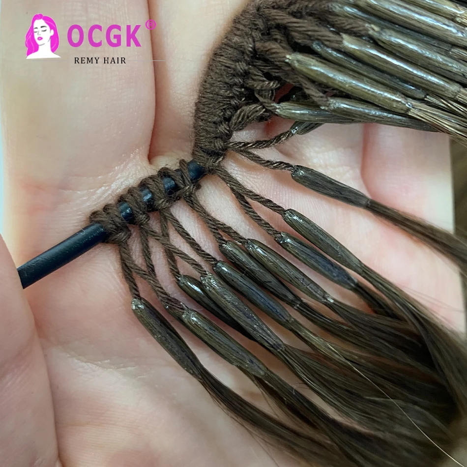 0.8G/Pcs Straight Korea Popular Cotton String Twins Tip Hair Extensions Brazilian Remy Hair Keratin I-Tip Human Hair For Woman