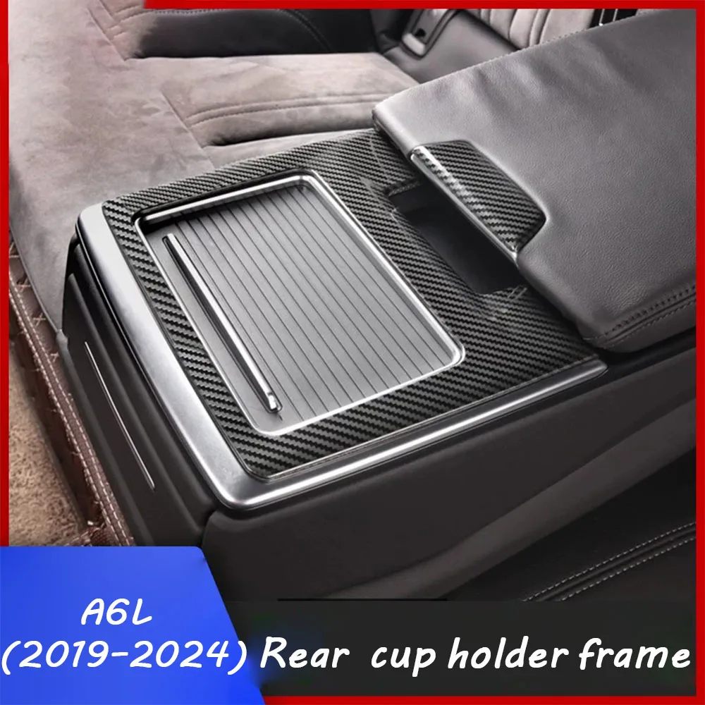

Car Interior Modifications Stainless Steel Cup Holder Trim For Rear Armrest Compartment For Audi A6L C8(2019–2024)