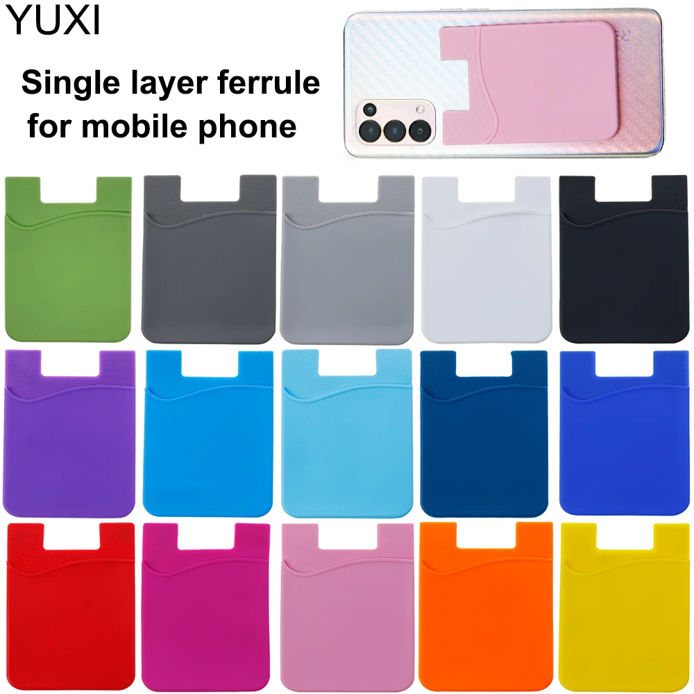 YUXI 1PCS Fashion Adhesive Sticker Back Cover Card Holder Case Pouch For Cell Phone Colorful Card Holder