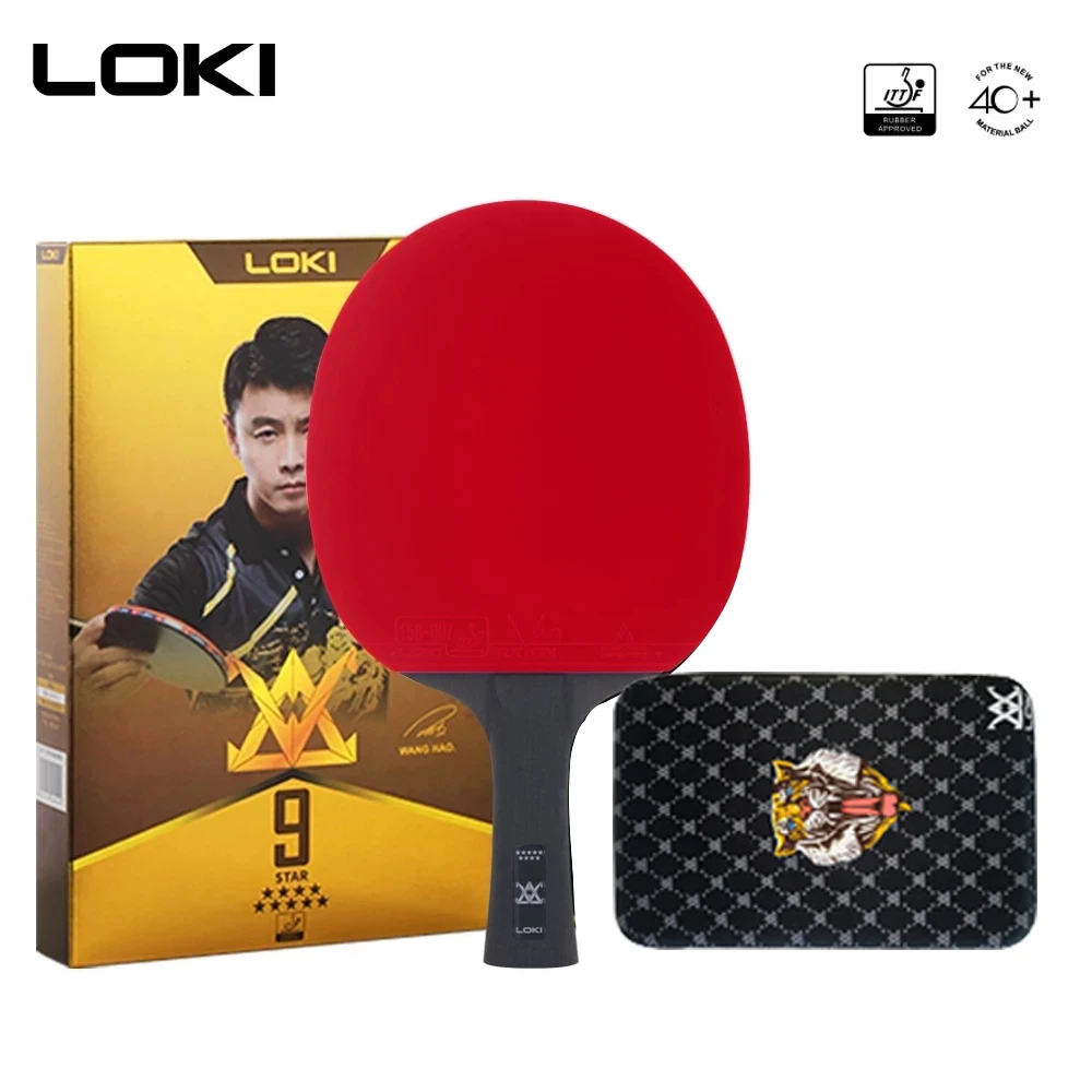 LOKI 9 Star High Sticky Table Tennis Racket Carbon Blade PingPong Bat Competition Ping Pong Paddle for Fast Attack with Arc