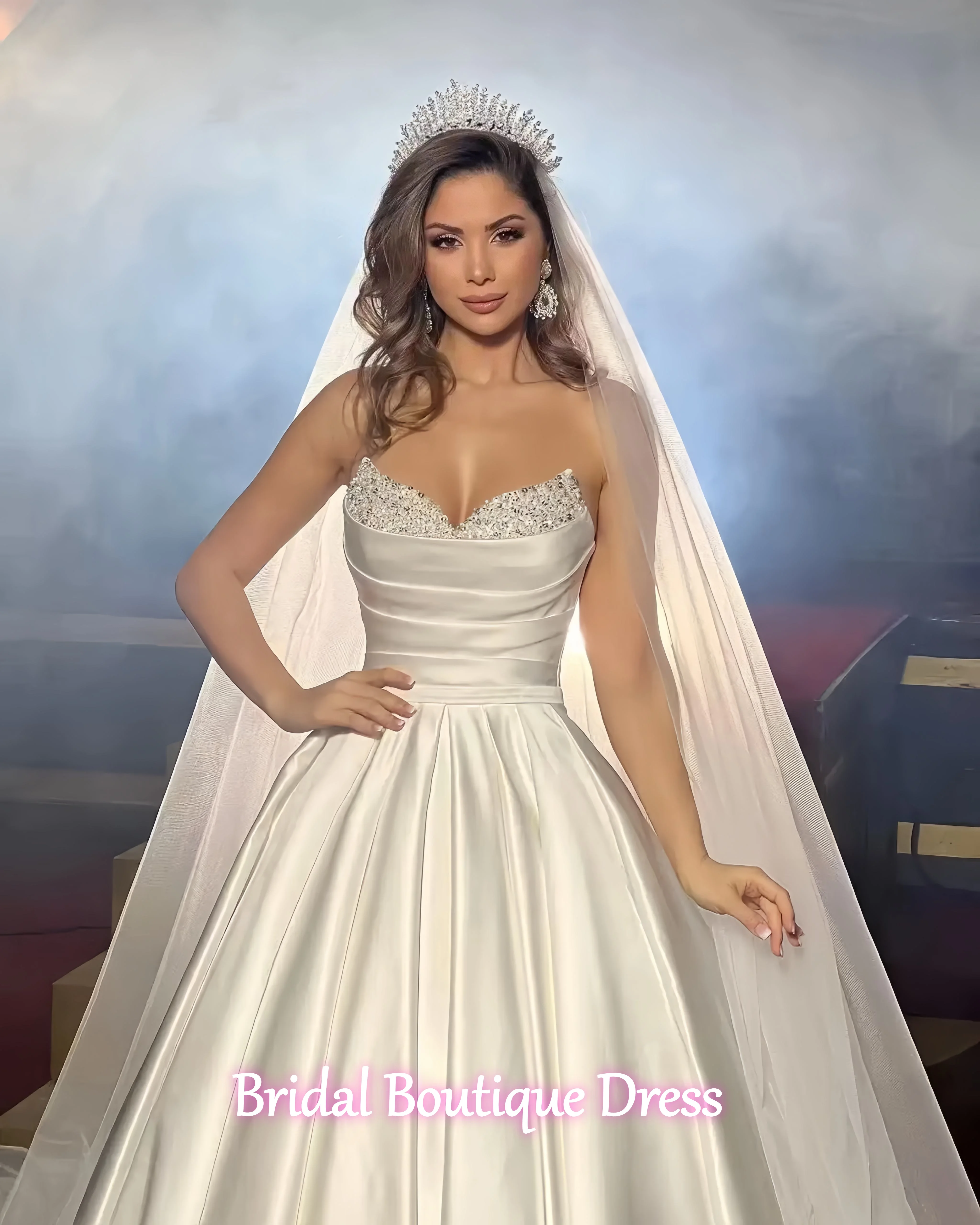 فساتين زفاف على شكل حرف A فستان العروس بدون أكمام فساتين العروس بدون ظهر فستان الزفاف فساتين مخصصة #3