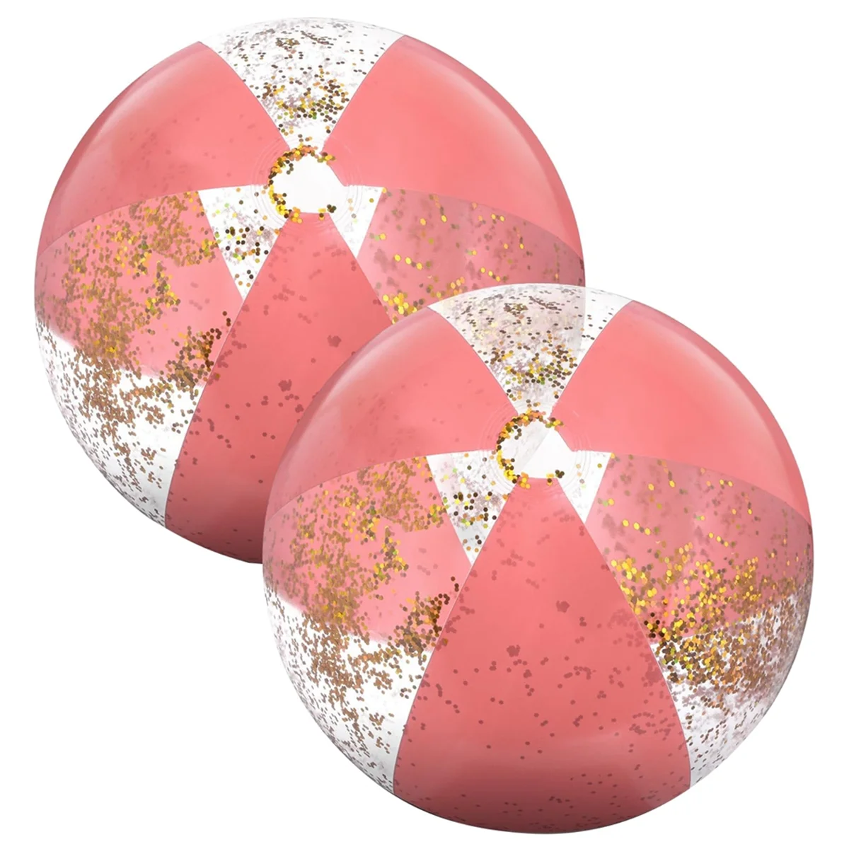 2 stuks 16 inch opblaasbare strandballen goud confetti zwembadballen voor zwembad voor volwassenen zomer verjaardagsfeestje rose goud