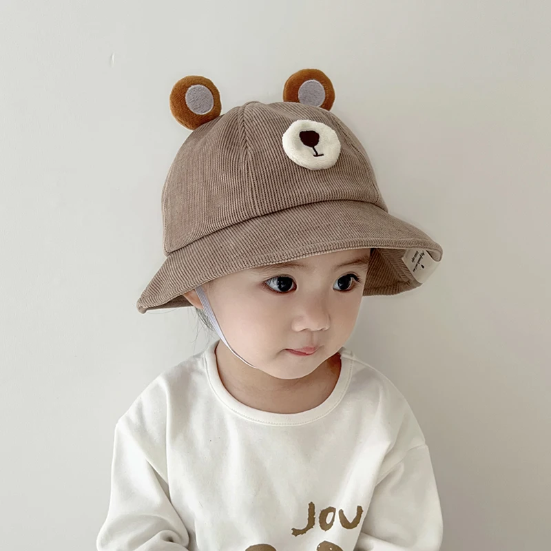 

Baby Bucket Hat For 1-4 Years Spring Baby Boys Sunshade Hat Cute Cartoon Bear Outdoor Summer Kids Hat Fishing Cap