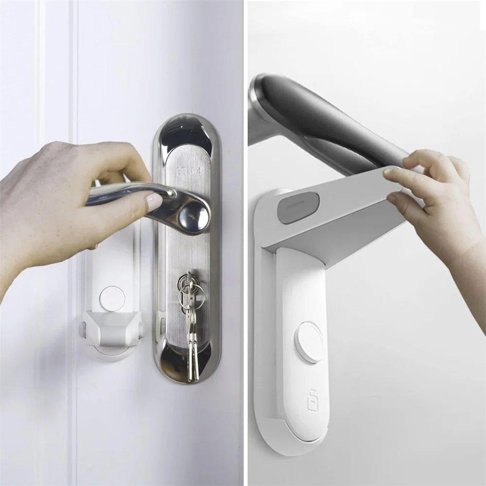 Door Lever Safety Lock, Locks, Child Door Handle Lock, Baby Proofing Door Lever Lock, 3M VHB Adhesive, Easy to Install