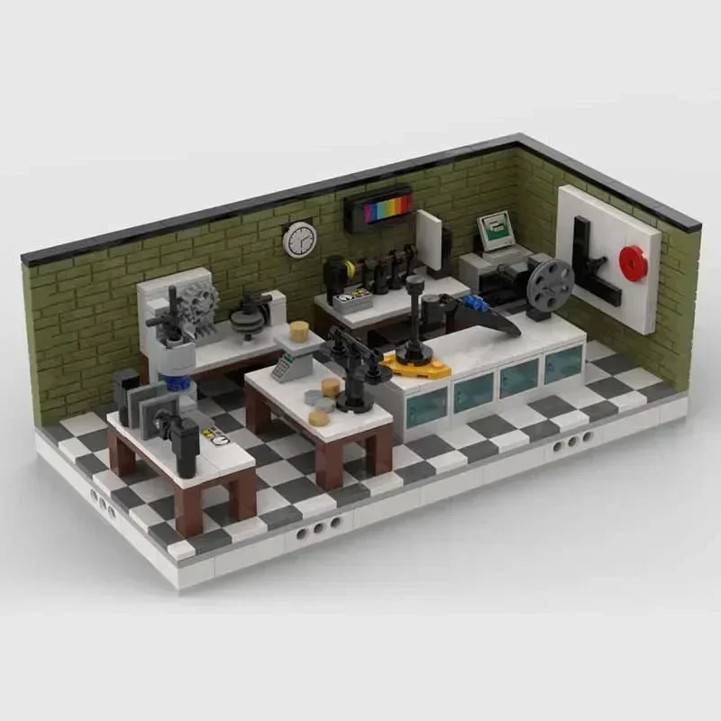

Модель лабораторной сцены Moc, строительные кирпичи, набор для научной лаборатории, технологические модульные блоки, подарки, рождественские игрушки, наборы «сделай сам», сборка