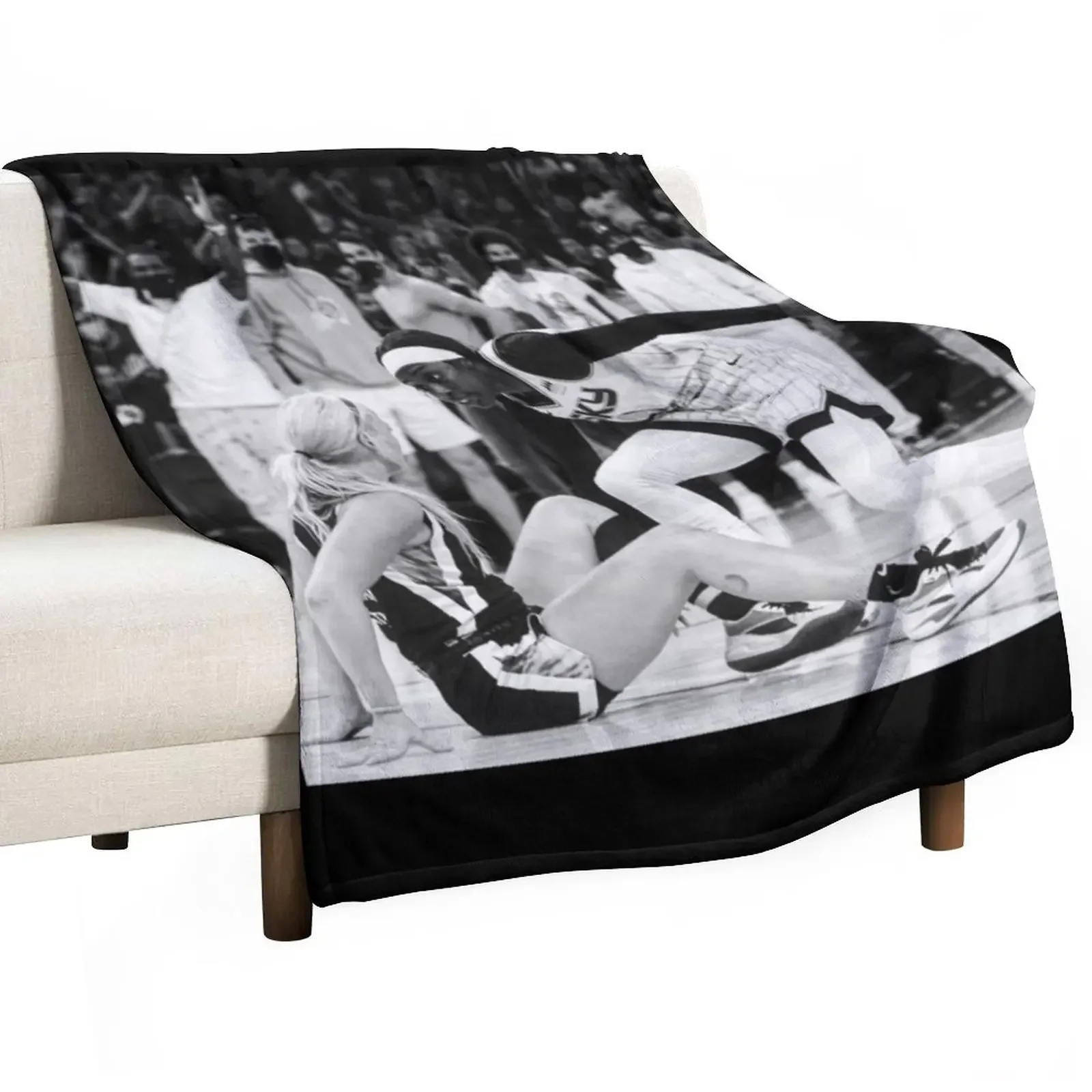 Kahleah Copper - Finals MVP -Black / White Throw Blanket Single Flannel Shaggy Blankets