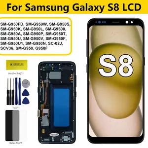 Bilashmart Display Screen Samsung Galaxy S8 LCD Display Touch Screen Digitizer with Frame Samsumg S8 G950FD G950W G950U G950N LCD
