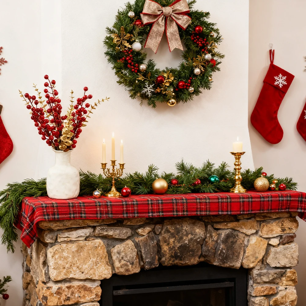 1/3/5 حزمة ينبع التوت الأحمر الاصطناعي 11 بوصة التوت الأحمر هولي فو يختار فروع لشجرة عيد الميلاد ترتيبات الأزهار ديكور