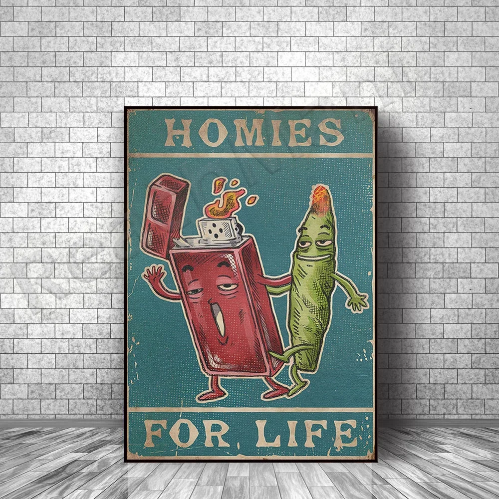 

Weed Homies For Life poster print, funny smoking print, Weed Homies For Life, weed and lighter canvas poster, Stoner gift