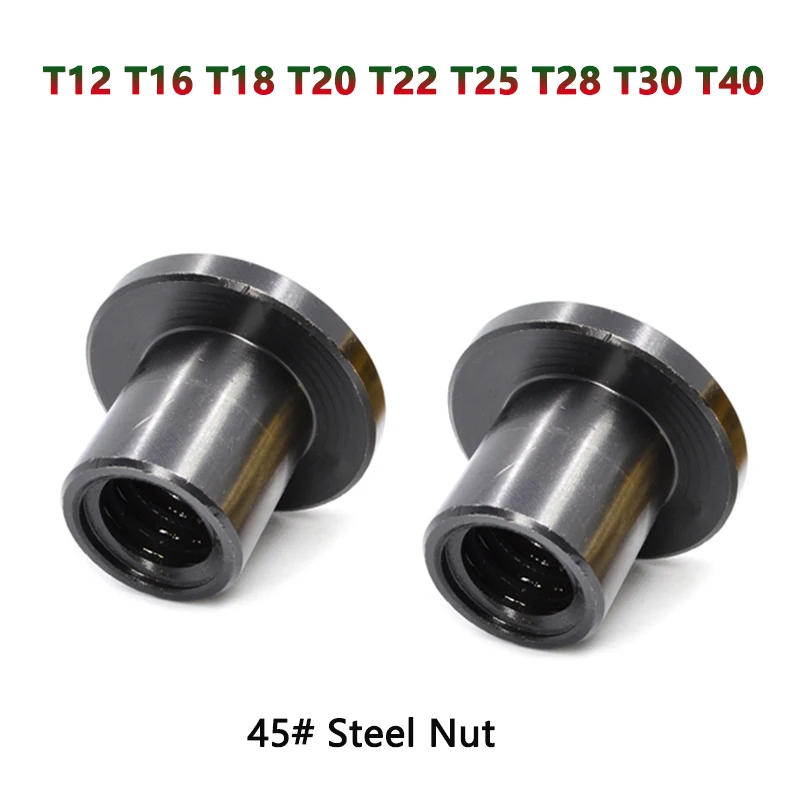 

1pcs T12-T40 45# Steel Lead Screw Nut Trapezoid Screw Support Nut T10 T12 T16 T18 T20 T22 T25 T28 T30 T40