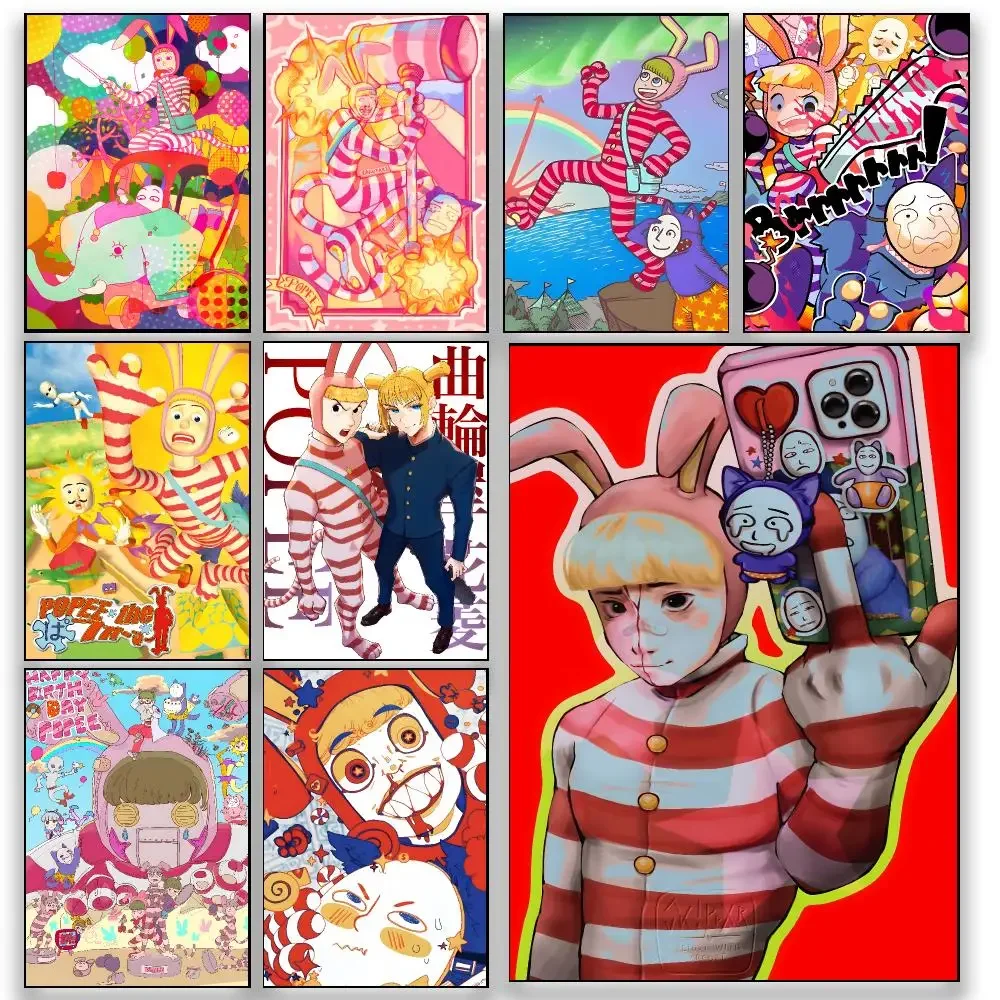 Anime P-Popee the Performer Surreal Cartoon Poster HD Wall Decor for Bedroom Living Room Dorm Bar Cafe Office Gift