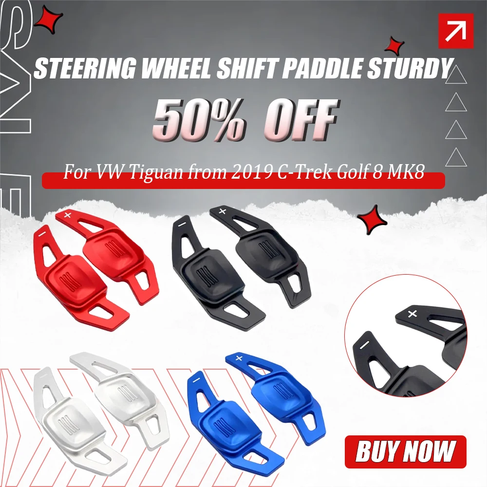 

2Pcs/set Automotive Steering Wheel Shift Paddle Sturdy Aluminum Alloy Assembly Parts for VW Tiguan from 2019 C-Trek Golf 8 MK8