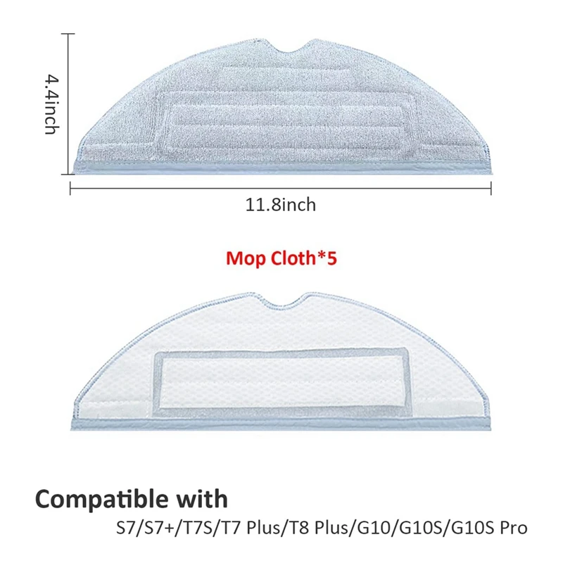 إكسسوارات مكنسة كهربائية بديلة ، فرشاة رئيسية ، فرشاة جانبية ، فلتر Hepa ، متوافق مع Roborock S7 ، T7S ، T7 Plus ، G10