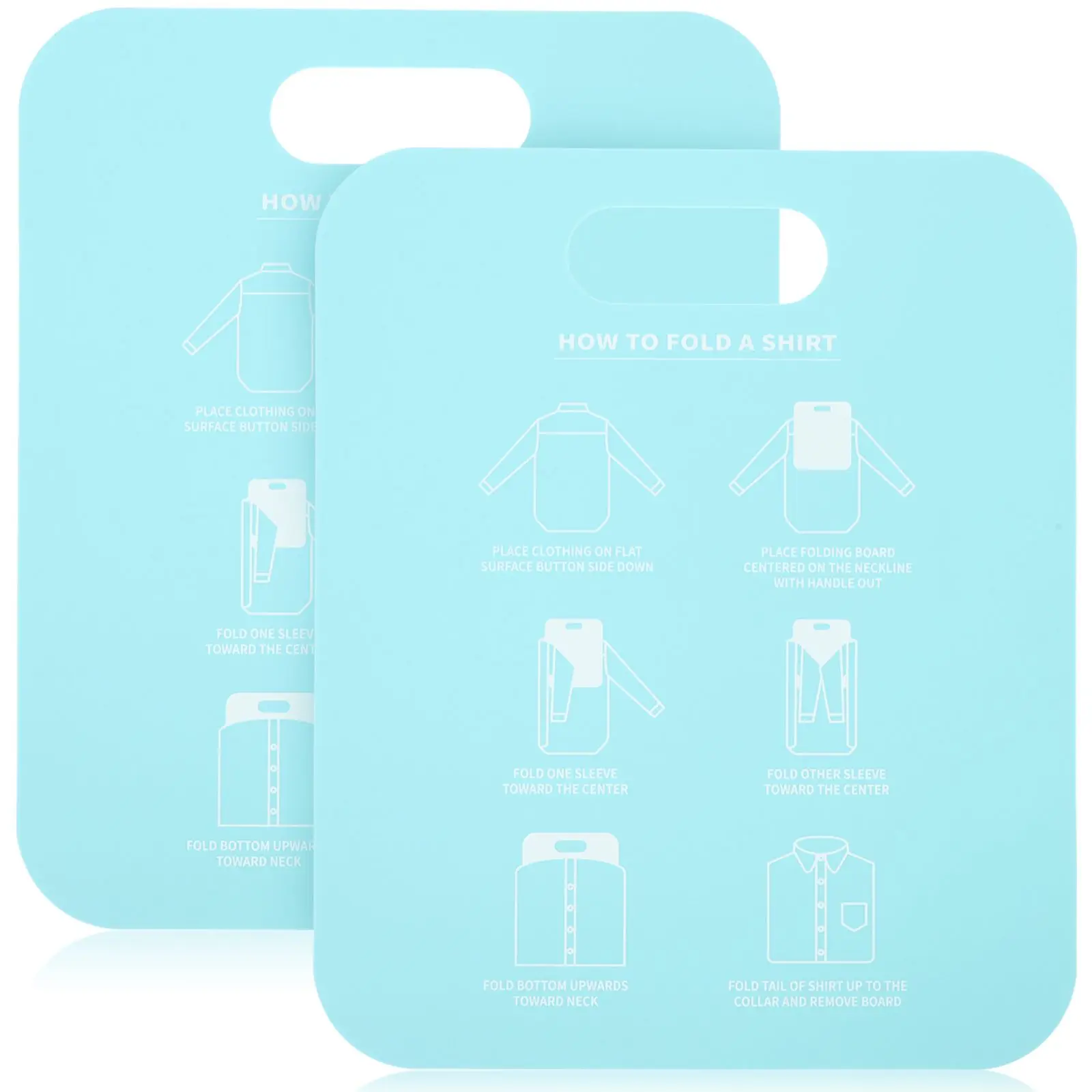 

2 Pcs Clothes Folding Board Shirt Tshirt Stacking Tool Travel Garments Pants Cardboard Anti Wrinkle Space Saving Household