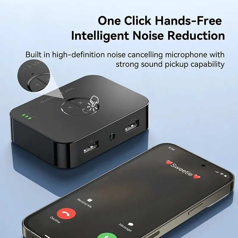 Bluetooth 6.0 Receiver with RCA Hi-Res Wireless Audio Adapter 3.5mm AUX USB Receiver for Speakers Speaker Stereo Car  Amplifier