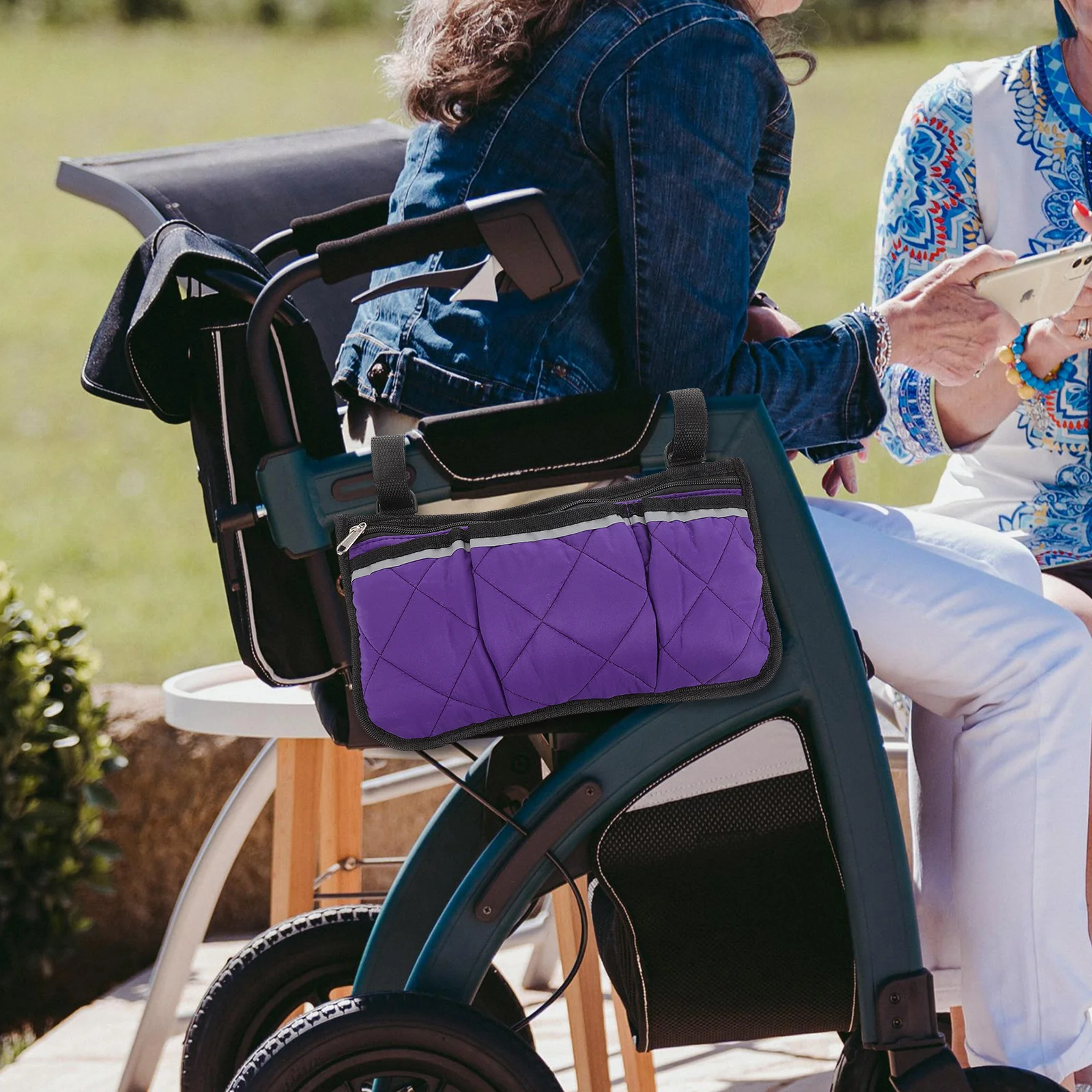 

Wheelchair Side Bag Multi-Functional Armrest Storage Pocket Large Capacity Wheelchair Walker Hanging Organizer