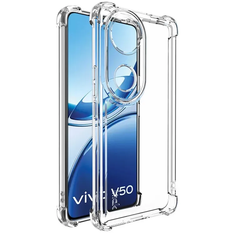 

IMAK UX-4 Series For vivo V50e 5G / V50 5G Case Straight Frame Four Corner Shockproof Clear TPU Cover