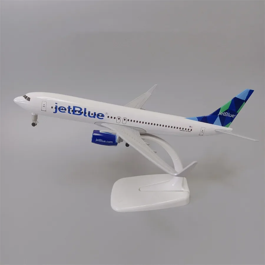 20cm Alloy Metal USA Air JET BLUE JetBlue Airlines Boeing 737 B737 Airways Diecast Airplane Model Plane Aircraft w Landing Gears