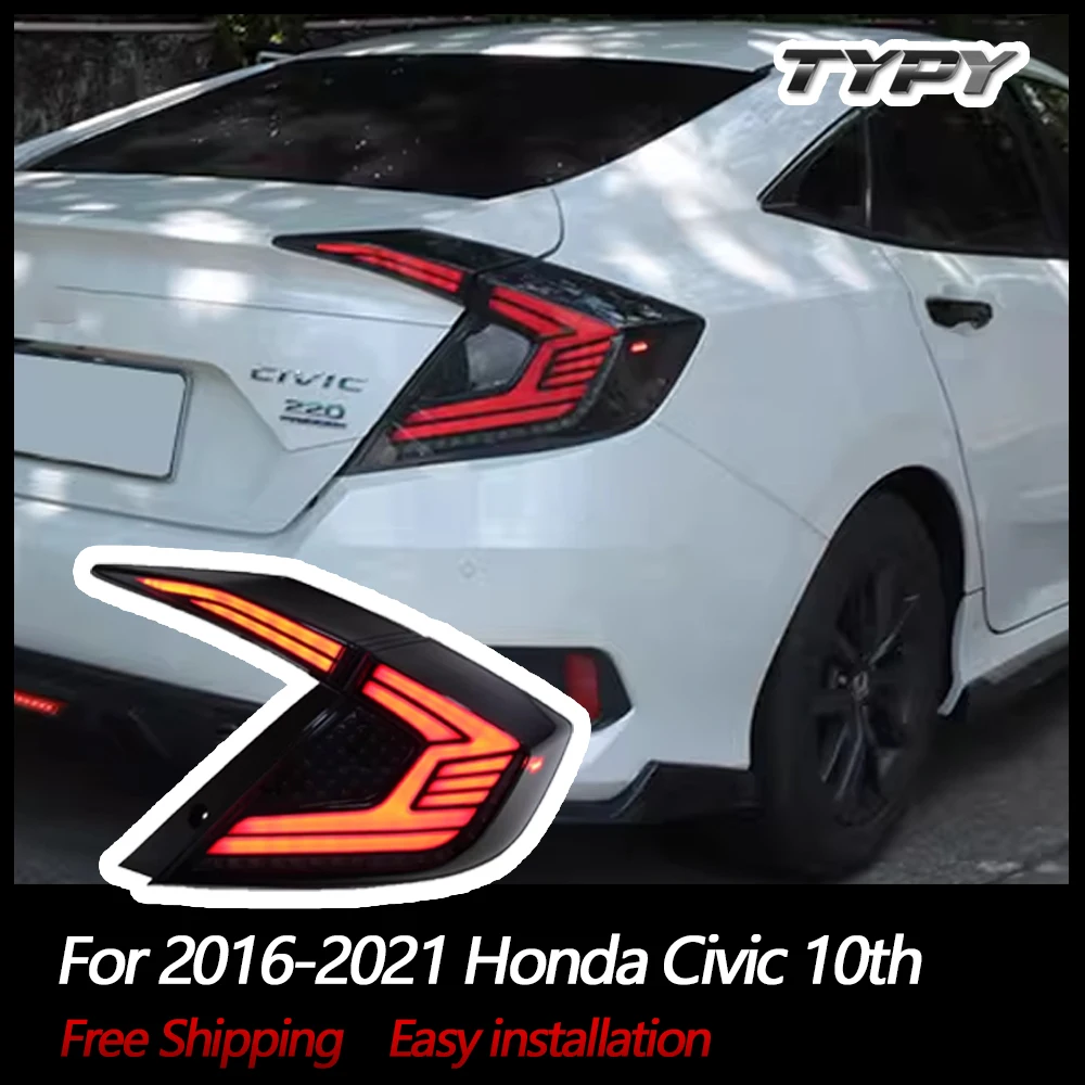 

TYPY New LED Taillight Upgrade Modified Full Tail Lamp Car Accessories For Honda Civic 10th 2016-2021 Dynamic Turn Signals