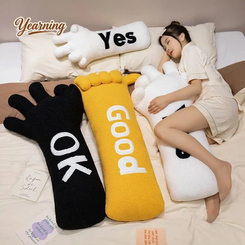 

Creative Gesture Long Pillow, Soft Bed Sleeping Cushion, Bedroom Headboard Backrest Pillow for Women Men Pregnant