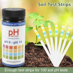 0-14 PH Test Strips Fast and Accurate Soil Testing Paper Soil Acidity Detector Plant Care Toolfor Indoor Outdoor Garden Lawn