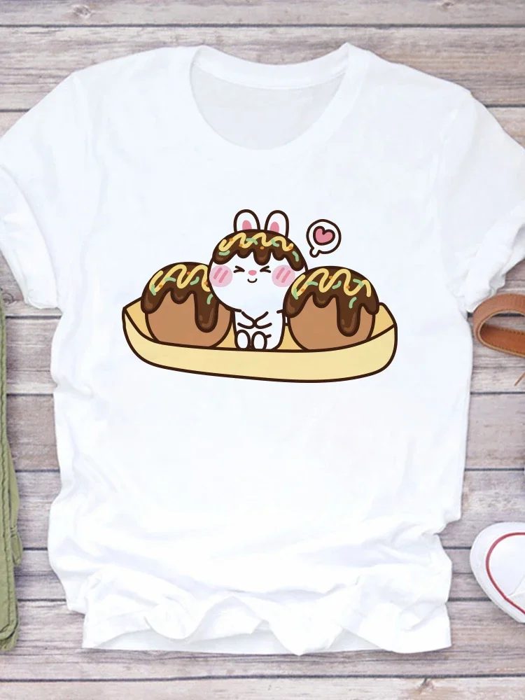Ladies T Shirt Casual Short Sleeve Tshirt O-neck Loose Summer White Tee Top Animal Print Camisetas De Mujer Customizable Clothes image 6
