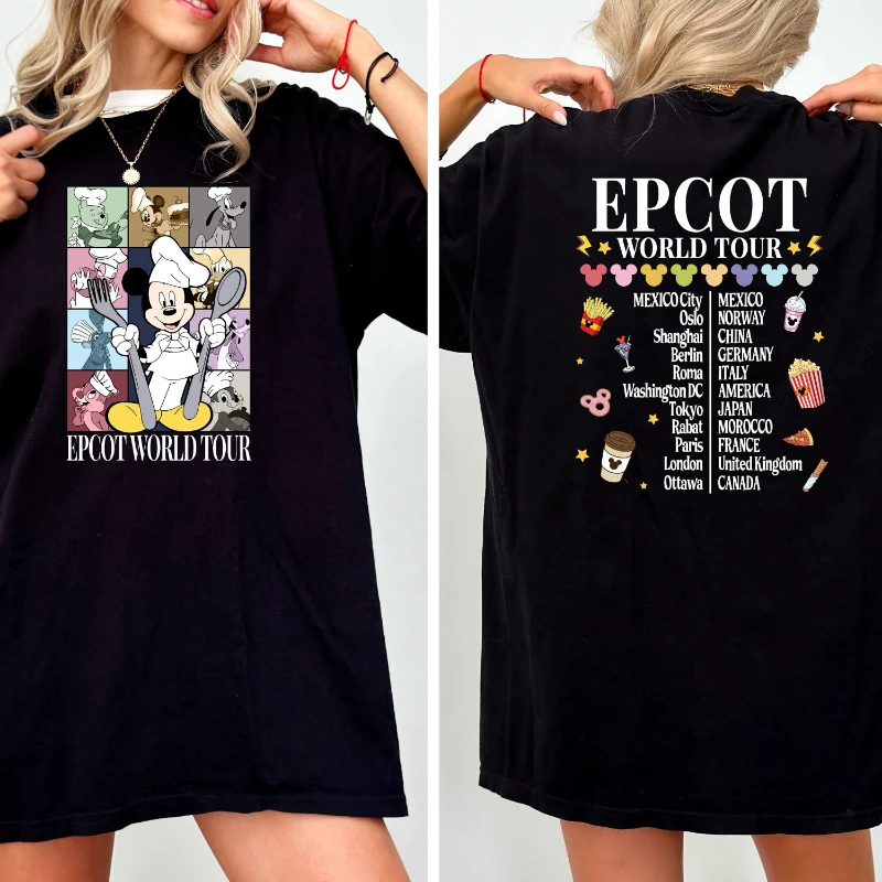 

Футболка Epcot World Tour с Микки и друзьями, футболка Epcot World Tour, семейная рубашка Disney, футболка Disney World, футболка Disney Trip Tee