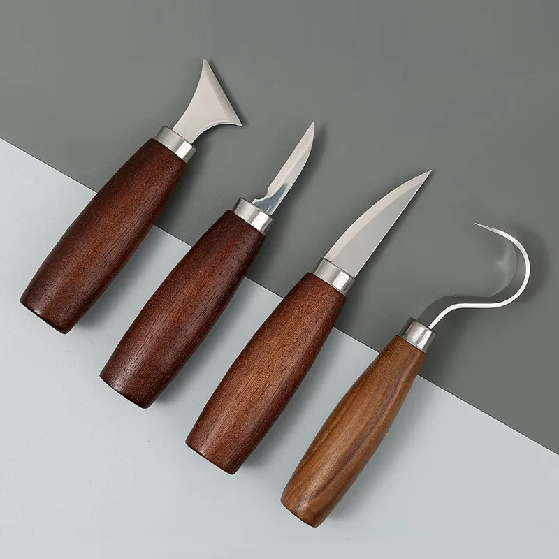 Wood Carving Knife Chisel Hook Knife Carving Tools Ergonomic Woodworking Spoon Durable Crooked Beginners Sculptural Professional