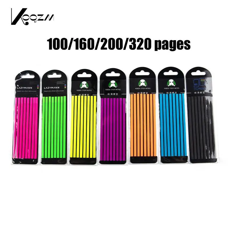 100-300 pz aiuto alla lettura evidenziare adesivo trasparente indice fluorescente Tabs bandiere nota adesiva cancelleria scuola forniture per ufficio