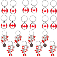 1/3/12PCS Canadian National Flag Keychains, Canada Souvenirs, Decorative Hanging Key Chain Flag Key Ring For Friends Family