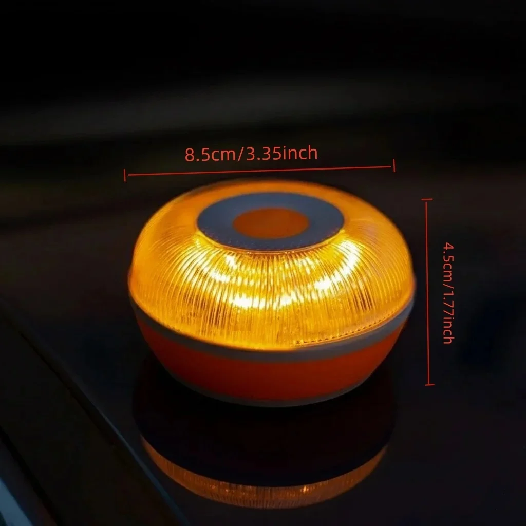 Luz de Emergencia LED Intermitente V16 España, Recargable por USB, Inducción Magnética, Luz de Advertencia Intermitente Automática, Luz de Seguridad Intermitente