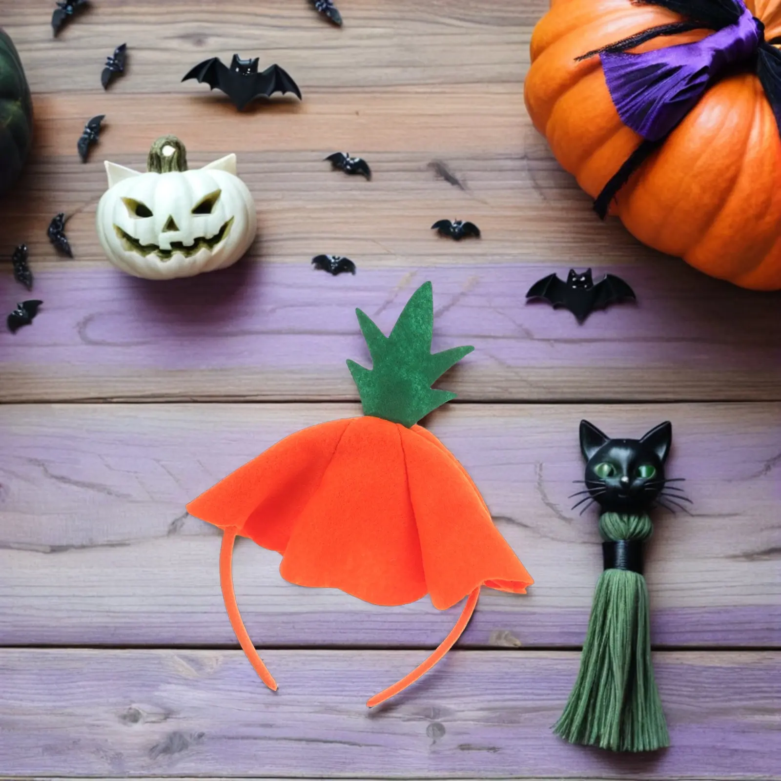 Lot de 4 serre-têtes citrouille pour enfants, accessoires de cheveux pour filles, pour festivals d'automne, Thanksgiving, fêtes costumées, accessoires photo
