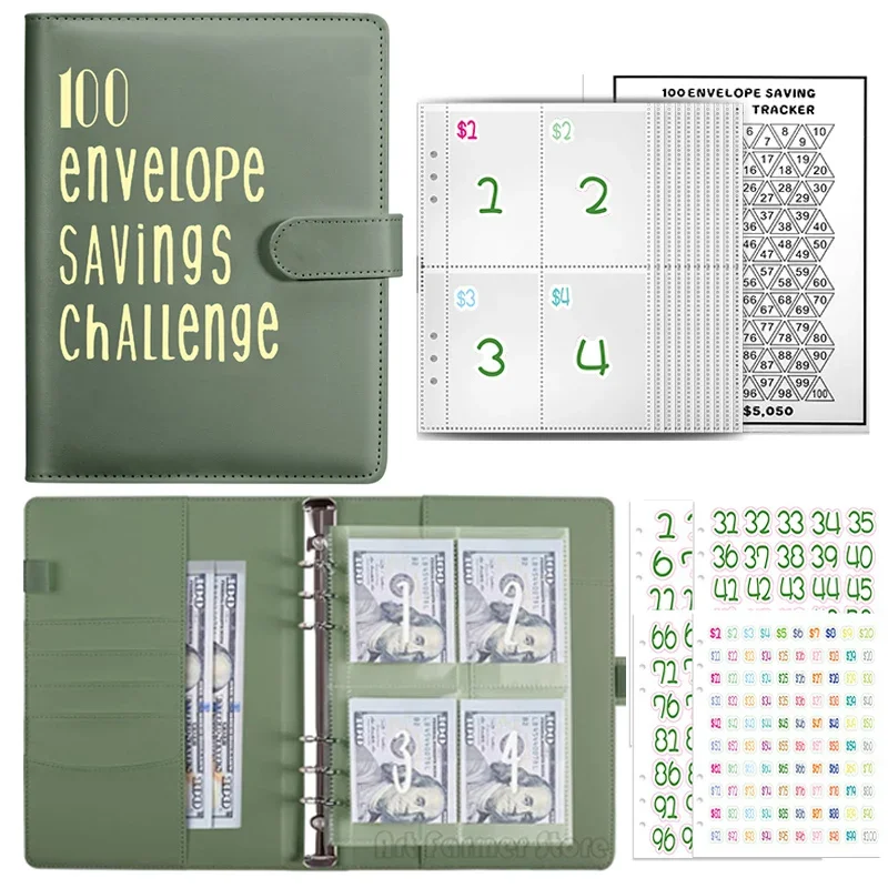 100 Envelope A5 Challenge Binder Easy & Fun Way to Save $5,050 Savings Challenge Binder Couple Budget Binder with Cash Envelopes