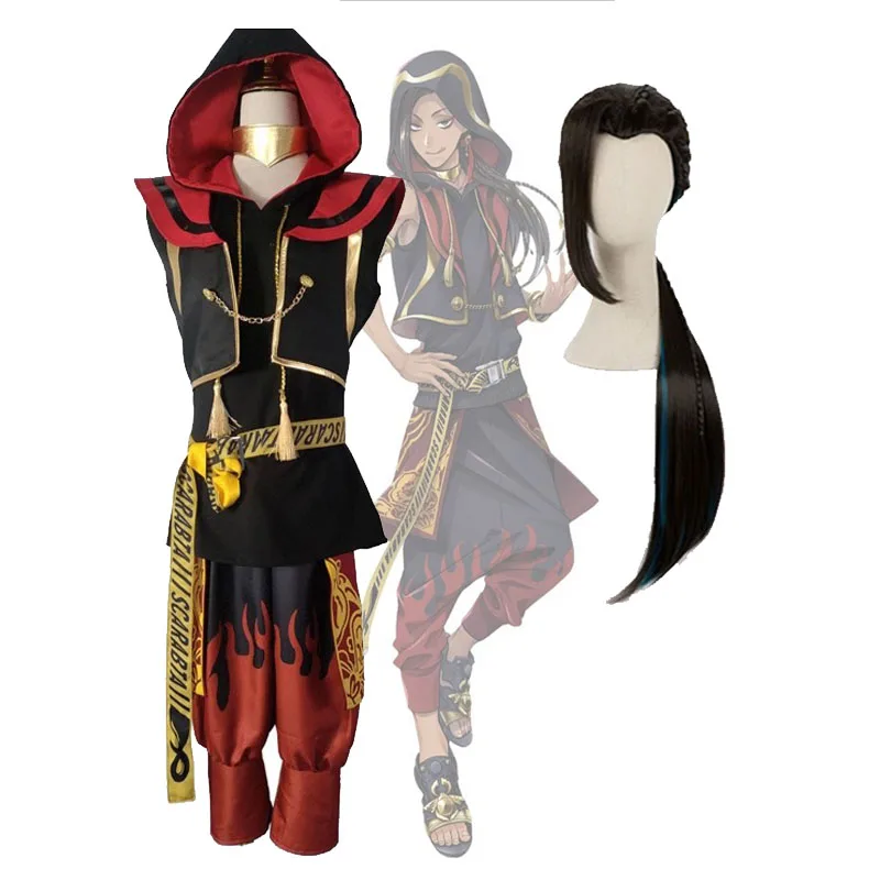 Games Jamil Viper Cosplay Costume Scarabia Uniform Set Twisted-Wonderland Night Raven College Jamil's Wigs Halloween Costumes