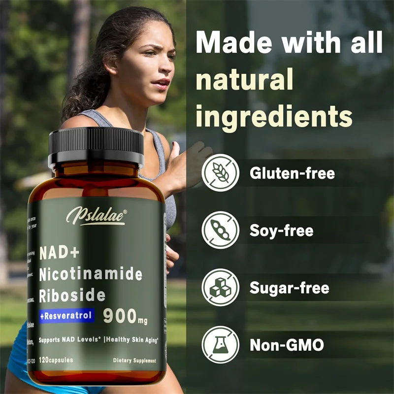 NAD+ Nicotinamide Riboside - with Quercetin & Resveratrol, Antioxidant, Supports Cell Health, Brain, Vision and Heart Health