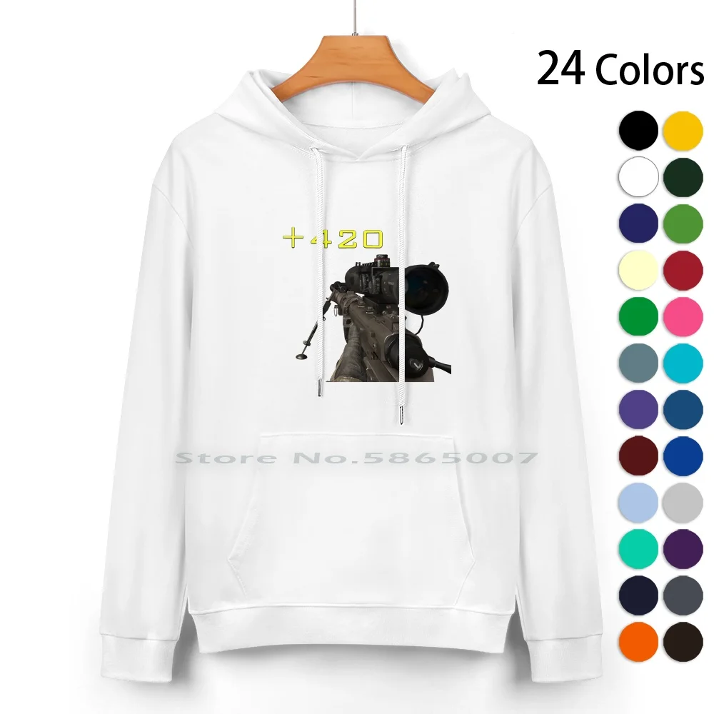 

420 Pure Cotton Hoodie Sweater 24 Colors 420 Intervention Quickscope Get Noscoped No Scope Mlg Mw2 Modern Warfare 2 Hitmarker