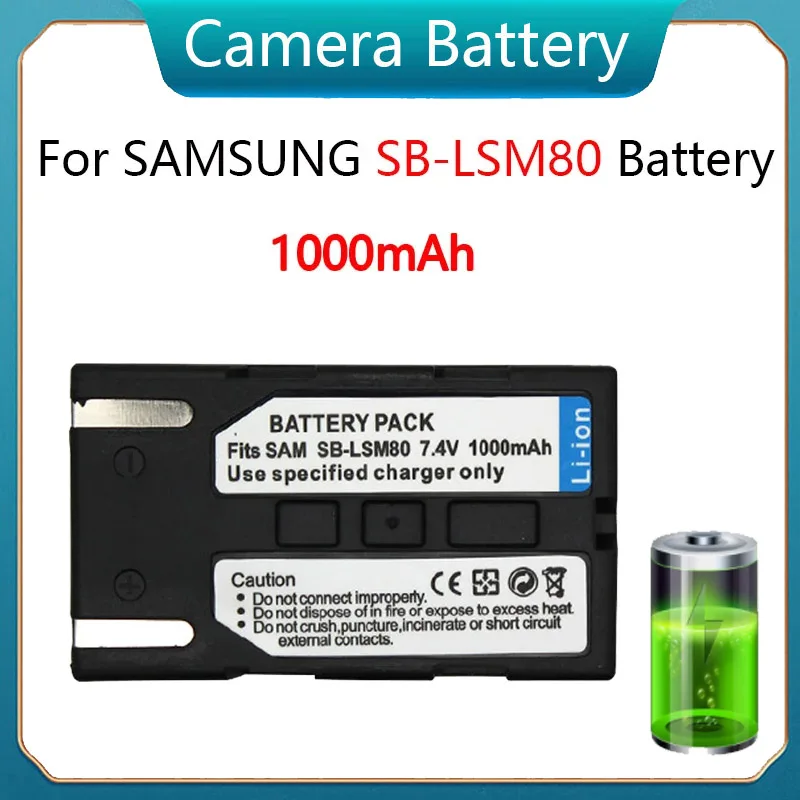 

Battery for SAMSUNG SC-D263 D351 D353 D362 D363 D364 D365 SB-LSM80 Camera Battery 1000mAh