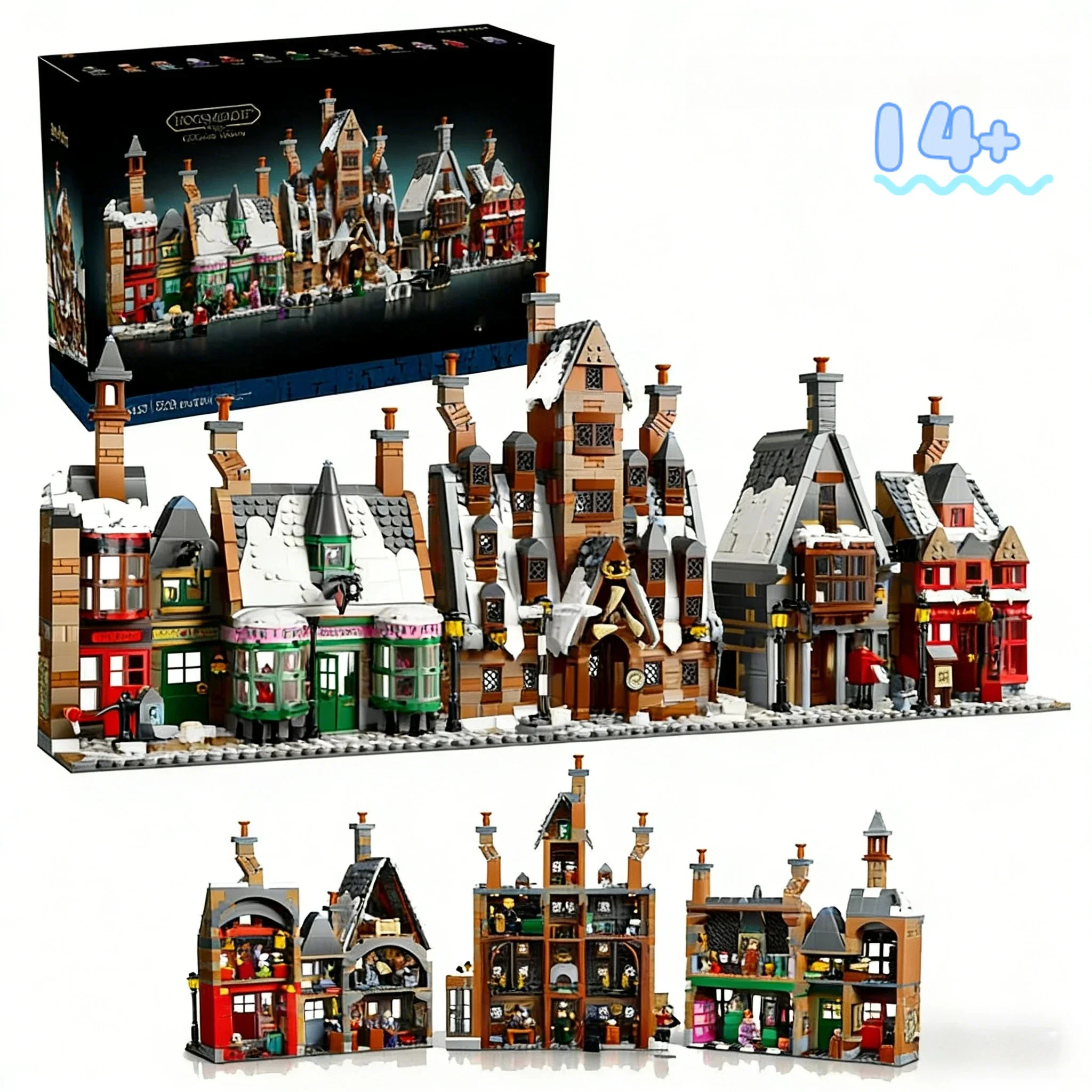 

Disney In Stock 76457 Hogsmeade Village Winter Street View Building Set Blocks Toy Assembly Model Collectible Birthday Gift