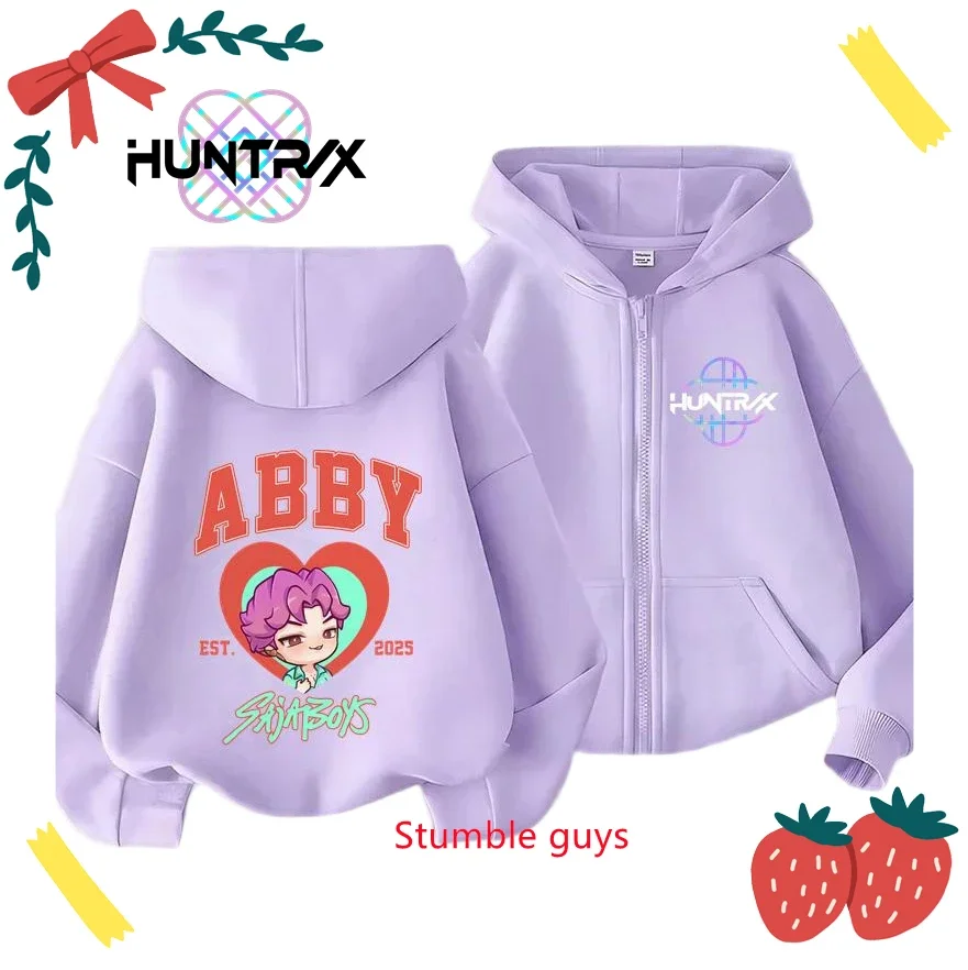 

Kids Kpop Demon Hunters Zipper Hoodie Spring Autumn Cool Graphic Boys Girls Clothes Match Skirt Sweatshirt