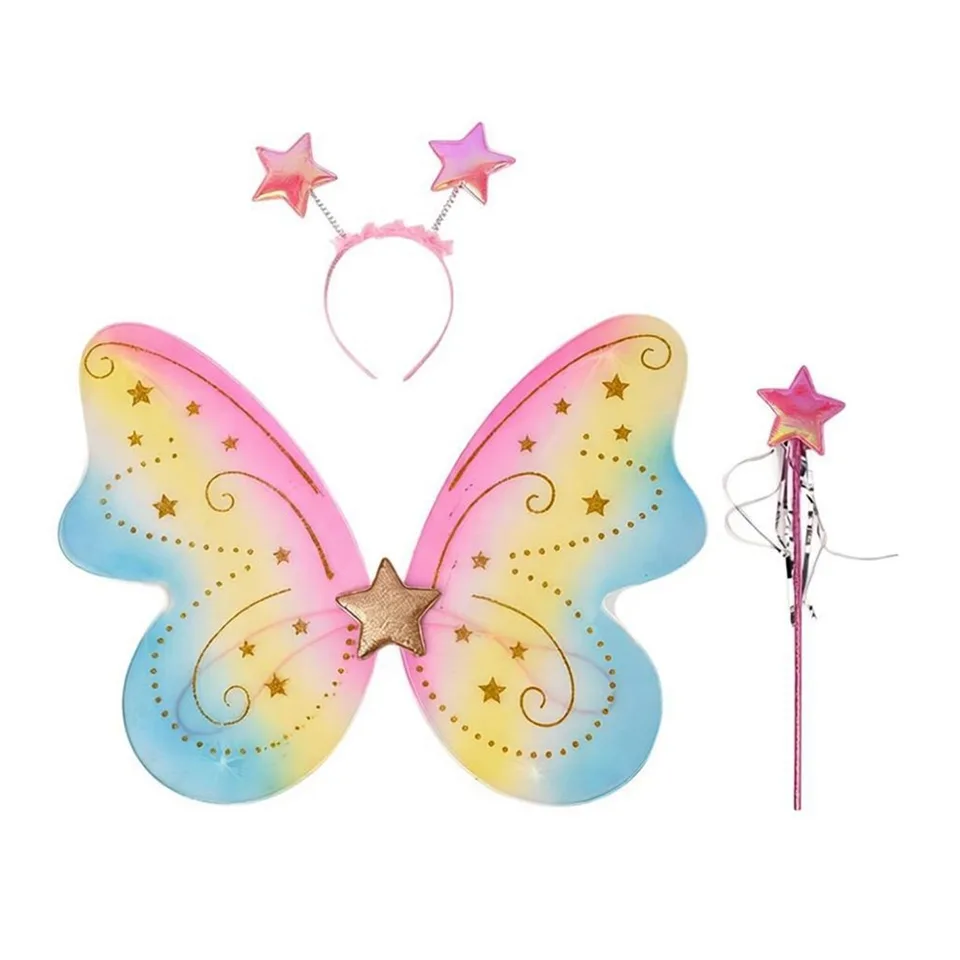 Set De Alas De Hada Y Varita Mágica – Disfraz De Mariposa Para Niña Con Diadema, Ideal Para Halloween Y Cumpleaños