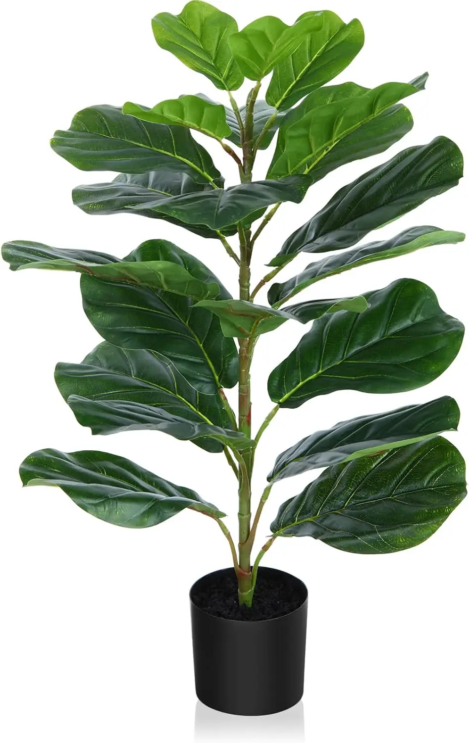 

Ficus Lyrata Plant with 21 Leaves Faux Plants in Pot for Indoor House Home Office Modern Decoration Perfect Housewarming Gift