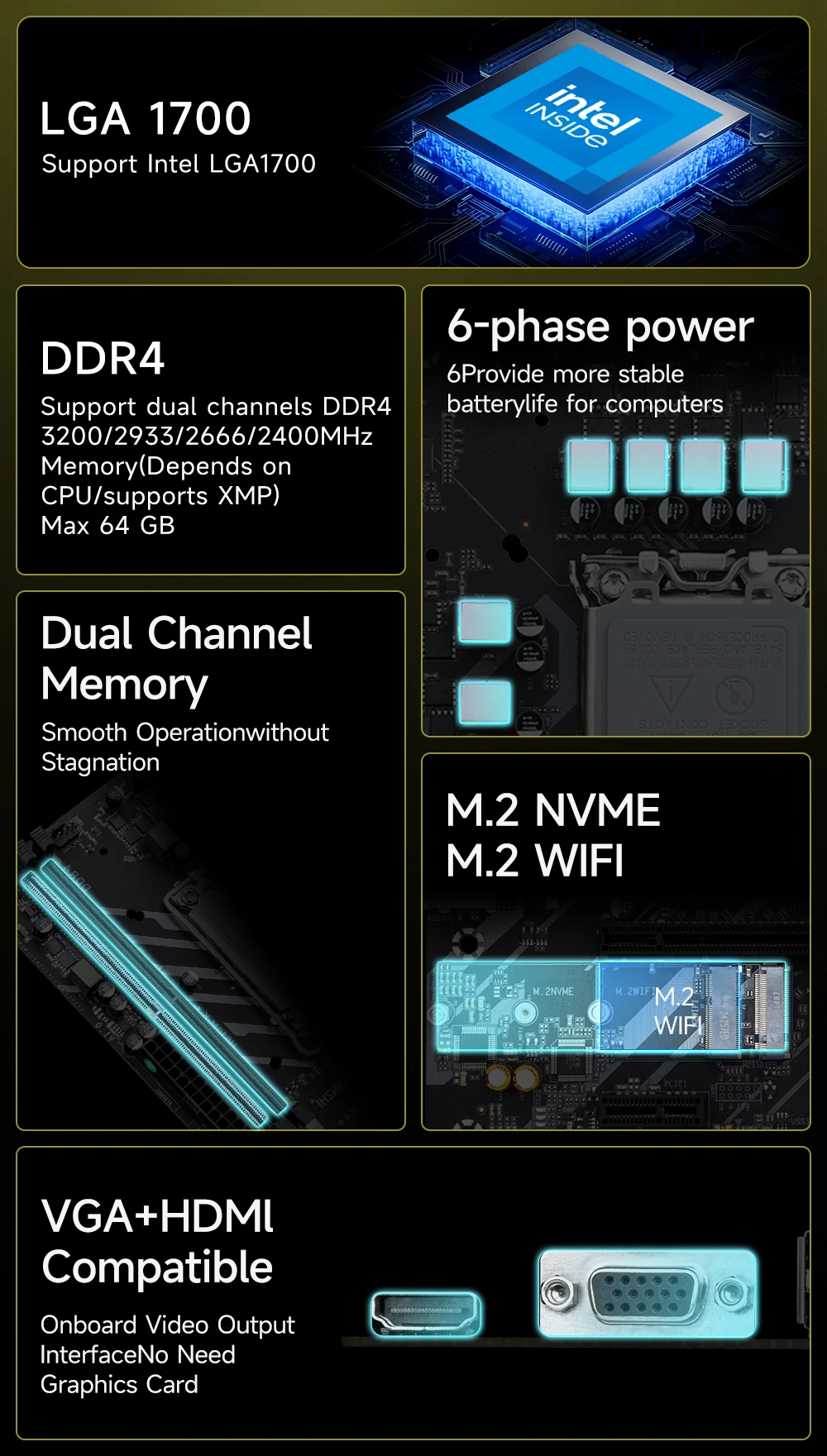 HUANANZHI H610M K MATX DDR4 Motherboard Support12 13 14 Gen H610 Intel LGA 1700 CPU 12100F 12400F 12490F 12600F 12700F 13600F