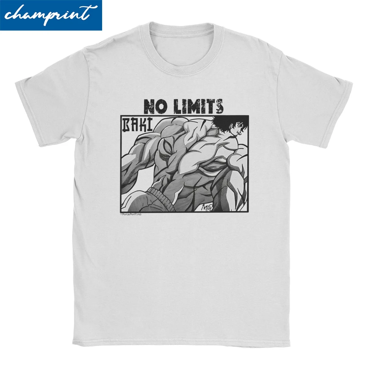 Baki The Grappler No Limits T-Shirts Men Women Martial Aesthetic Arts Anime Funny Pure Cotton Tee Shirt T Shirt Unique Clothing